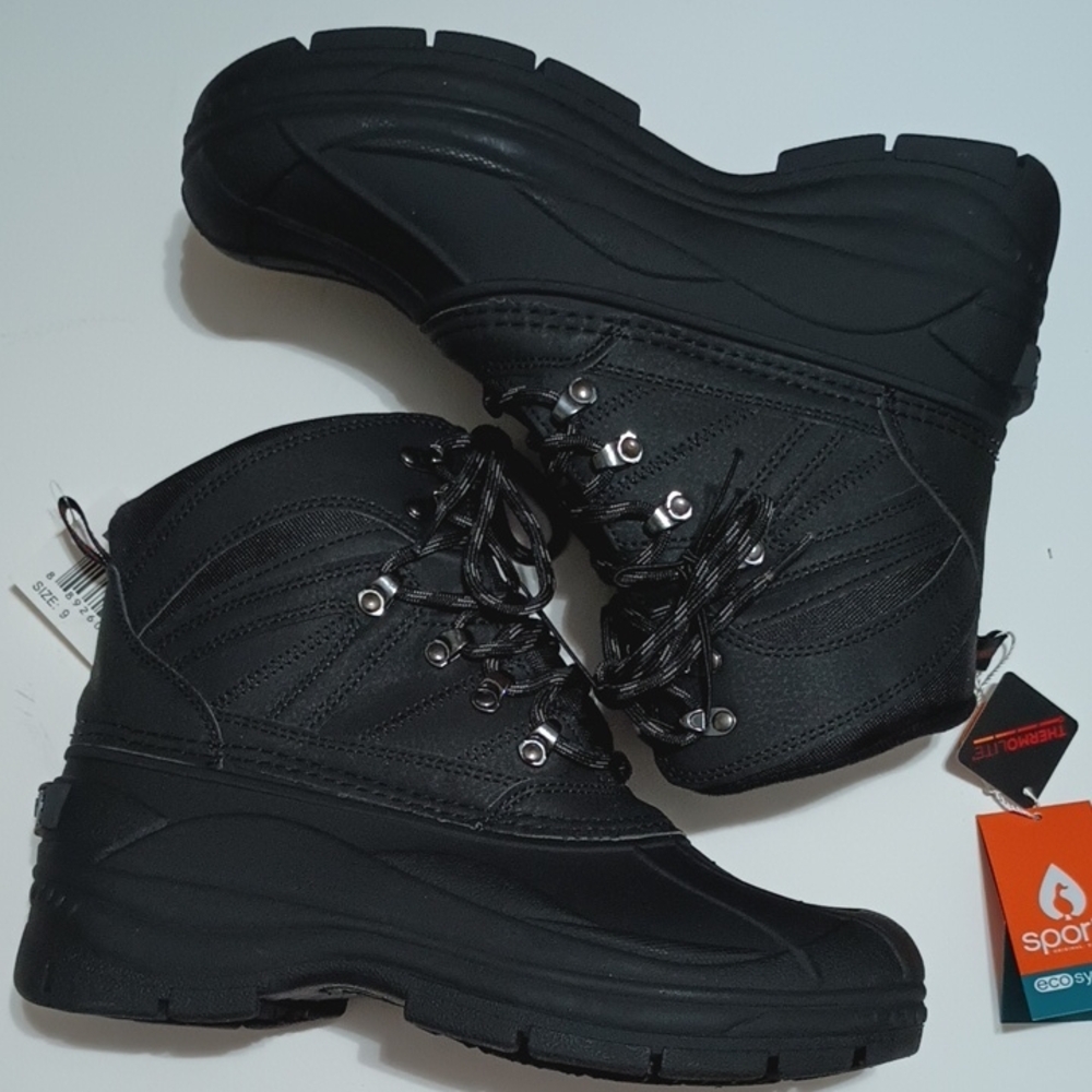 Sporto Gregory Waterproof Shell Black Over The Ankle Lace Up Boots 889260961265